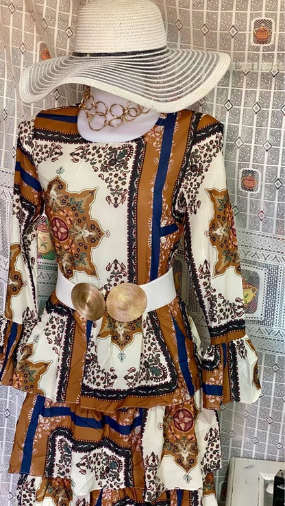 Women's long dress with ruffles