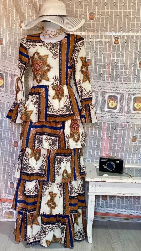 Women's long dress with ruffles