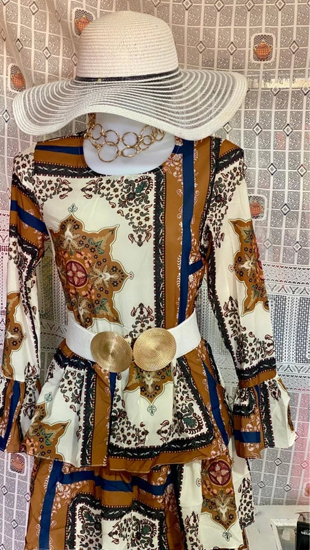 Women's long dress with ruffles