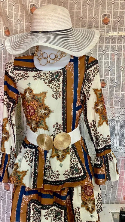 Women's long dress with ruffles