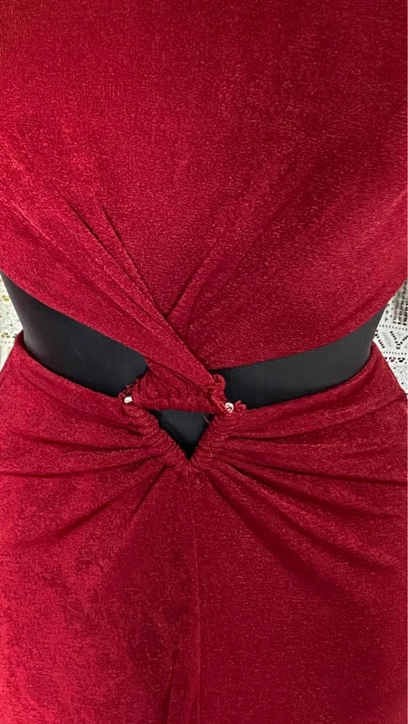 Stefy long burgundy dress