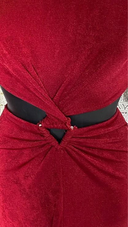 Stefy long burgundy dress