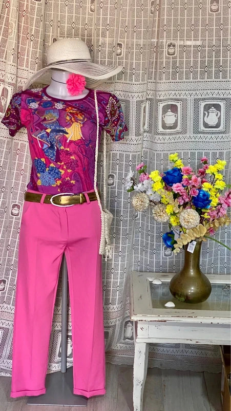 Handmade Crochet Top, Trousers, and Bag Set