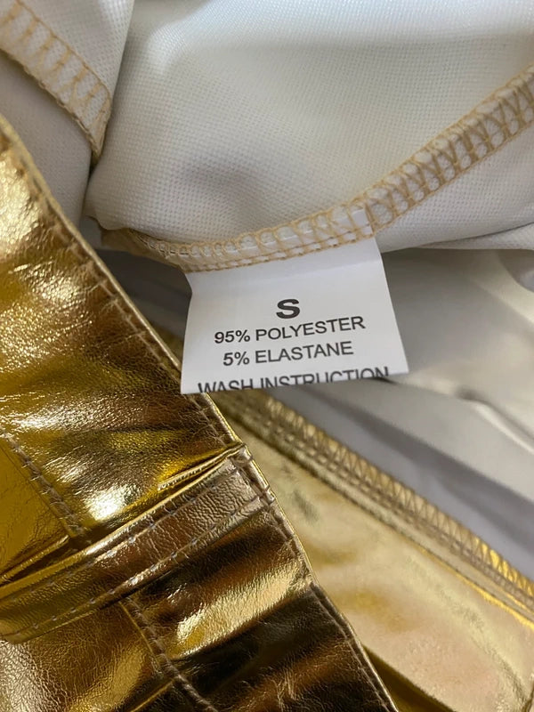 Completo Con Bustier & Pantalone a Vita Alta Metallizzato Gold