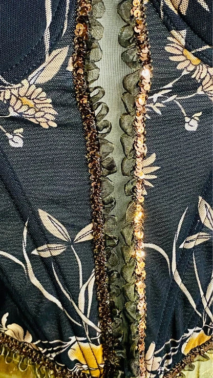 Completo Con Bustier & Pantalone a Vita Alta Metallizzato Gold