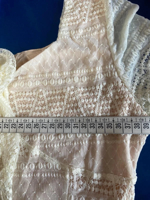 Cappotto Giacca Doppiopetto Top Maglia in Pizzo Con Spilla Misure Nelle Foto