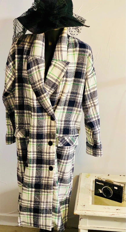 Cappotto Stile Over Fantasia Scozzese