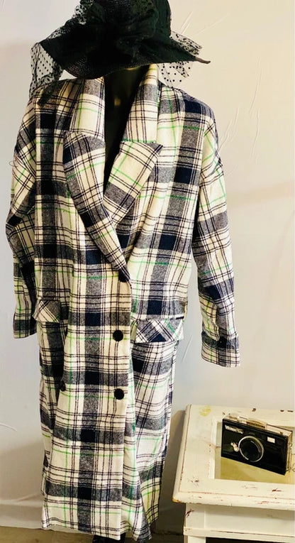 Cappotto Stile Over Fantasia Scozzese