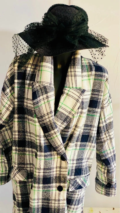 Cappotto Stile Over Fantasia Scozzese