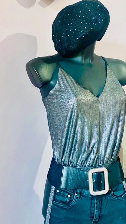 Completo Arge Top Body & Jeans Con Bande Argento