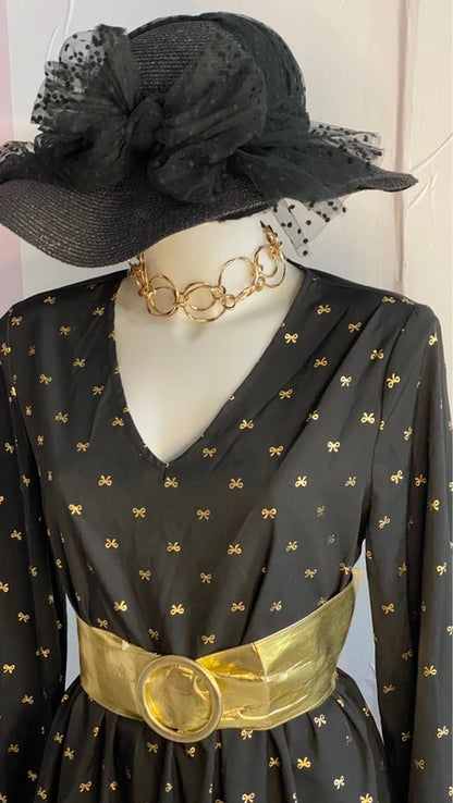 Abito Longuette Midi Fantasia Fiocchi Oro