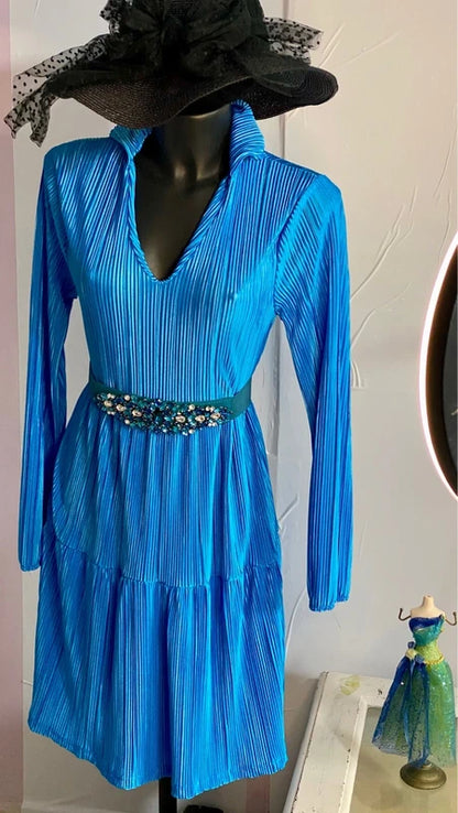 Abito Longuette Midi Plissetattato