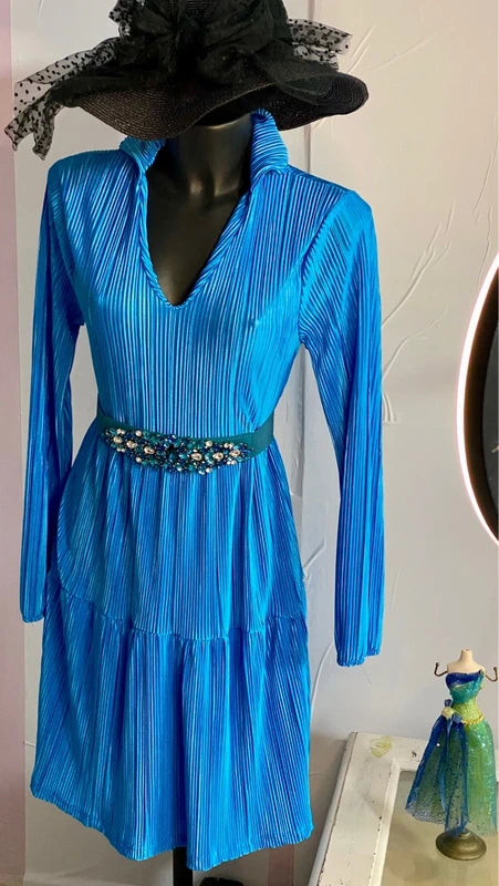 Abito Longuette Midi Plissetattato