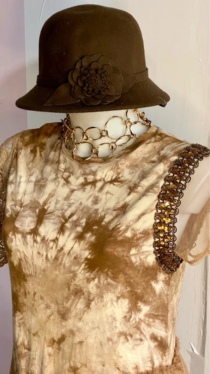 Completo Elegante T-shirt Top in Tulle e Paillettes con Pantalone Leggins