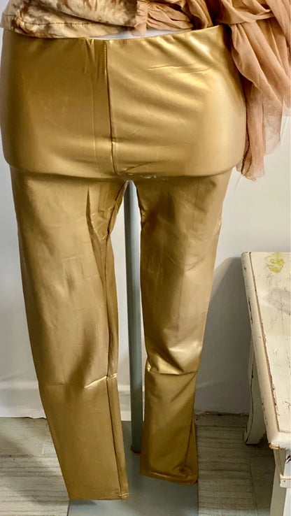 Completo Elegante T-shirt Top in Tulle e Paillettes con Pantalone Leggins