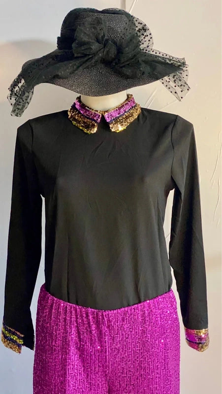 Pantalone a Palazzo con Paillettes & Camicia