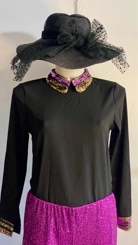 Pantalone a Palazzo con Paillettes & Camicia