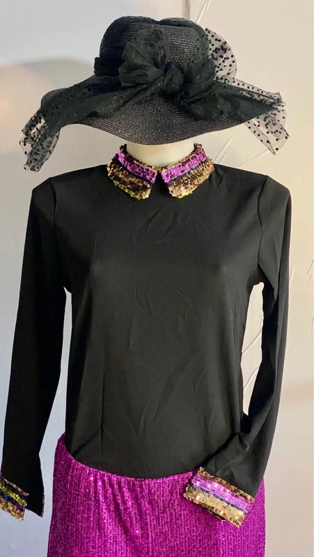 Pantalone a Palazzo con Paillettes & Camicia