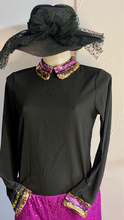 Pantalone a Palazzo con Paillettes & Camicia