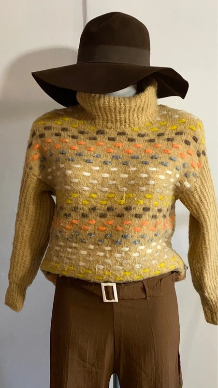 Maglione Dolcevita Pantalone con Cintura Misure Nelle Foto