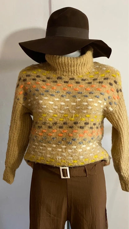 Maglione Dolcevita Pantalone con Cintura Misure Nelle Foto