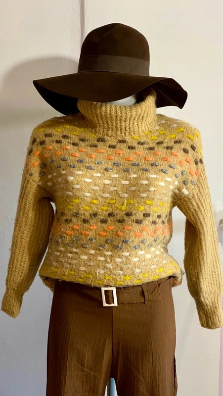 Maglione Dolcevita Pantalone con Cintura Misure Nelle Foto