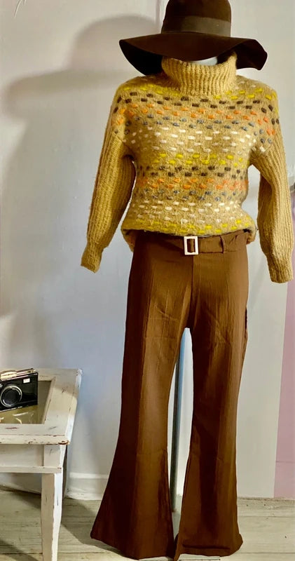 Maglione Dolcevita Pantalone con Cintura Misure Nelle Foto