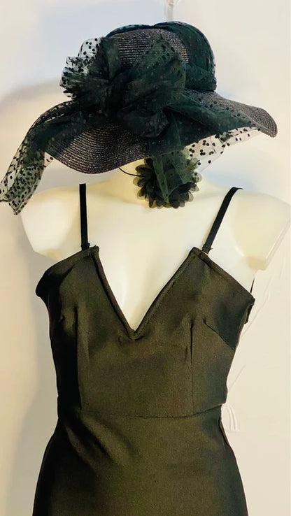 Tubino Nero Finale in Tulle Misure Nelle Foto