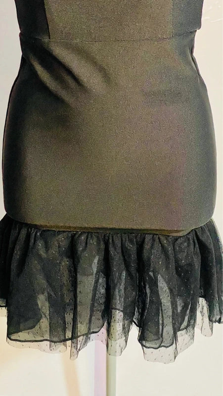 Tubino Nero Finale in Tulle Misure Nelle Foto