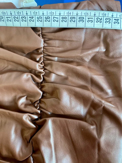 Camicia & Gonna In Ecopelle Drappeggiata Vita Alta