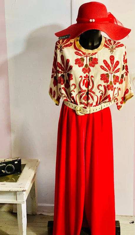 Curvy Casacca Over & Pantalone Effetto Gonna Misure Nelle Foto