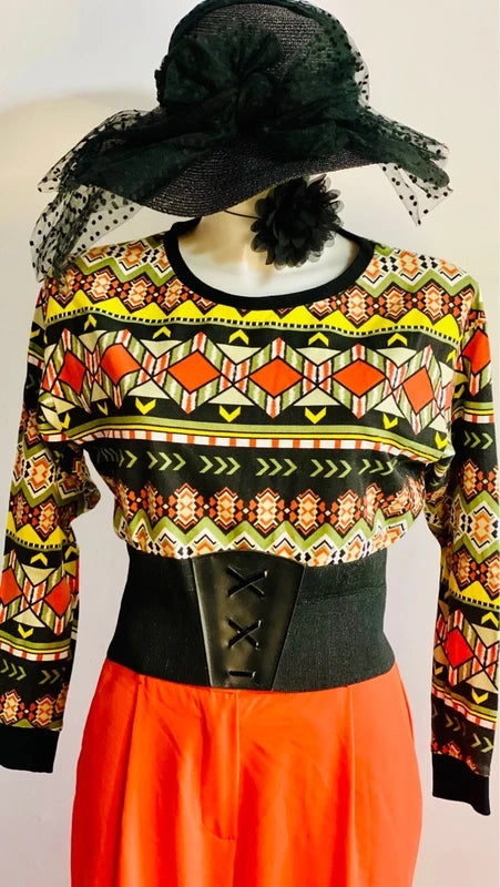 Pantalone A Gamba Ampia Top A Maniche Lunghe Misure Nelle Foto