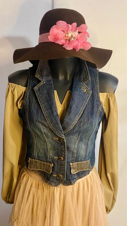 Gonna in Tulle Gilet Con Paillettes Crop Top Misure In Foto