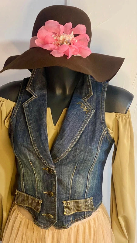 Gonna in Tulle Gilet Con Paillettes Crop Top Misure In Foto