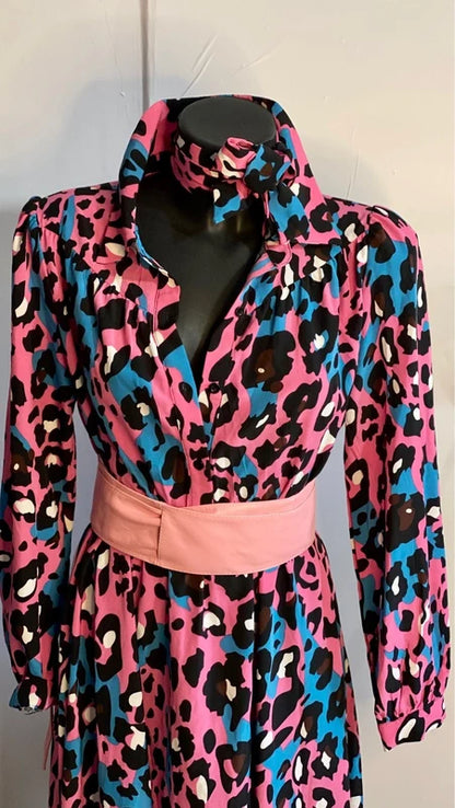 Abito Longuette Midi Maculato Animalier