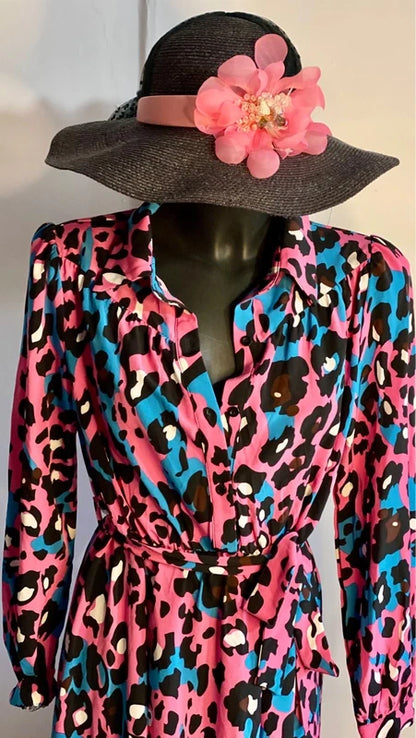 Abito Longuette Midi Maculato Animalier