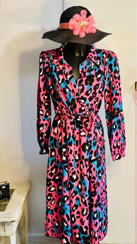 Abito Longuette Midi Maculato Animalier