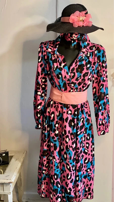 Abito Longuette Midi Maculato Animalier