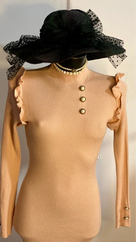 Abito Longuette In Lanetta In Viscosa Con Balze Misura In Foto