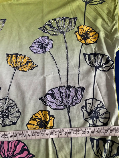 Curvy T-Shirt Con Strass Pantalone Con Balze Misure In Foto