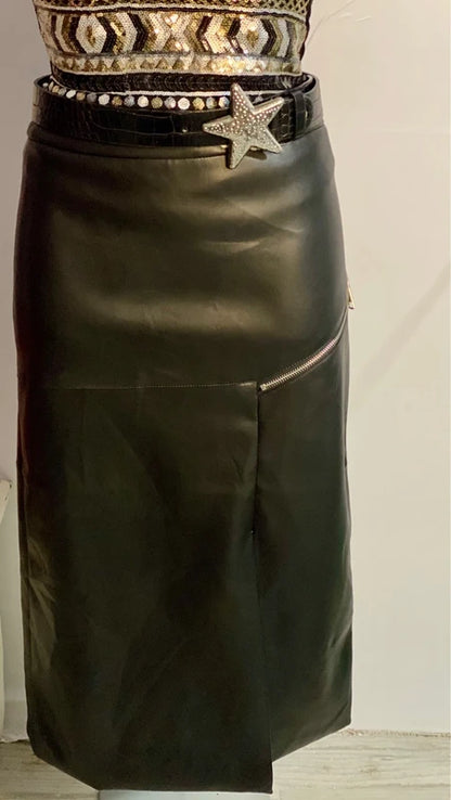 Top Con Paillettes Effetto Bustier Gonna Ecopelle Misure In Foto