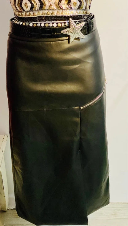 Top Con Paillettes Effetto Bustier Gonna Ecopelle Misure In Foto