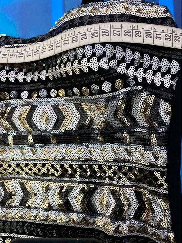 Top Con Paillettes Effetto Bustier Gonna Ecopelle Misure In Foto