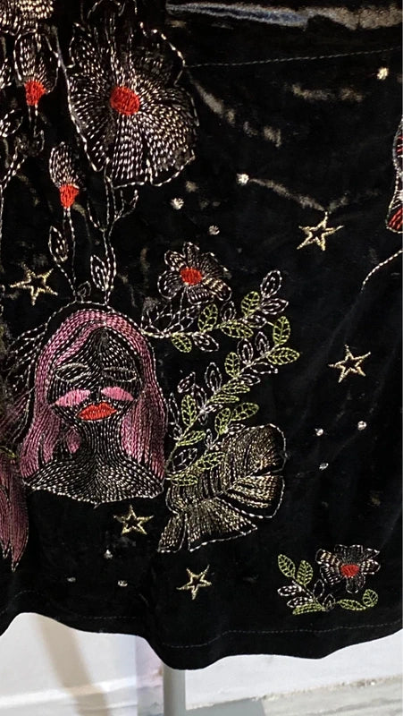 Blazer Giacca Crop Rossa Pantalone A Gonna in Velluto Misure Nelle Foto