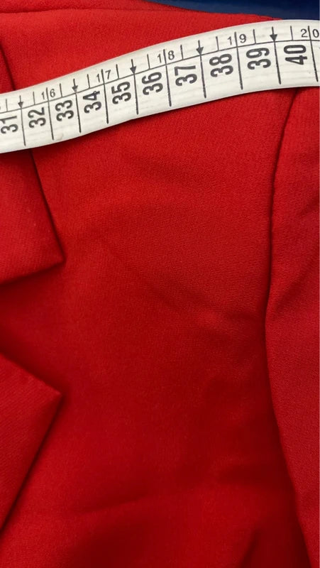 Blazer Giacca Crop Rossa Pantalone A Gonna in Velluto Misure Nelle Foto