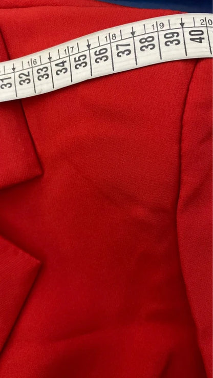 Blazer Giacca Crop Rossa Pantalone A Gonna in Velluto Misure Nelle Foto