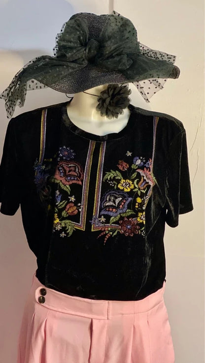 Bellissima Maglia Top In Velluto &  Pantalone