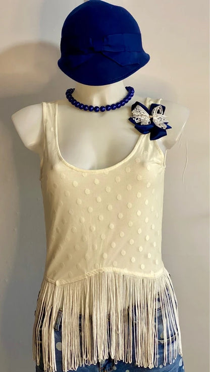 Vintage Top A Pois Jeans Strappati A Pois Misure In Foto