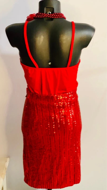 Coordinato Completo Top & Gonna In Paillettes Elastico Misure In Foto