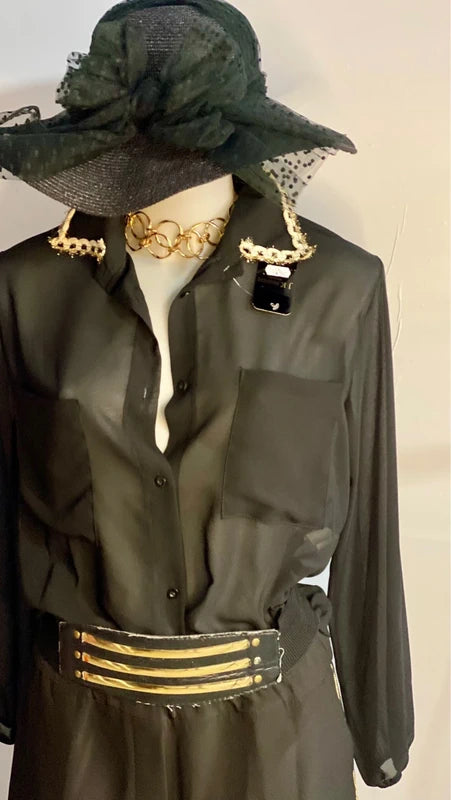 Pantalone Gamba Ampia Con Bande Oro Camicia Misure In Foto